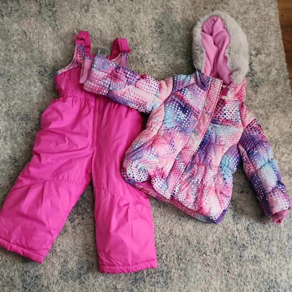 Girls' 3T ZeroXposur Pink and Multicolor Winter Jacket and Snow Pants Set